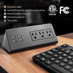 Emerising 2-Pack Desk Edge Mount Power Strips with 4 USB Ports & 3 AC Power Outlets for Home and Office Desktop Charging Bucket