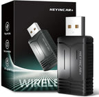HEYINCAR+ H-Air Wireless CarPlay & Android Auto Adapter, 2025 Upgrade, Plug & Play USB Dongle, Convert Wired CarPlay Auto to Wireless, No Latency, Fast Connection, for Apple iPhone & Android Phones