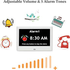 2025 NEW, Digital Clocks, 7'' Dementia Clock with Date and Time for Elderly, Auto-Dimming, 12 Reminders & 6 Alarms, Button & Remote Control, Auto DST, Digital Calendar for Seniors Large Display