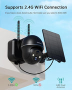 ZUMIMALL Security Cameras Wireless Outdoor - 2 Packs, 360°View Outdoor Camera Wireless Solar Powered,2.4G WiFi, Spotlight/Siren//3MP Color Night Vision/AI Detection/IP66/Cloud/Alert, Work with Alexa