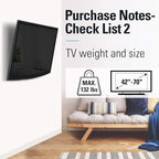 Mounting Dream Tilt TV Wall Mount - Fits 42-70 Inch TVs, Tilt Up to 20 Degrees, VESA 200x100 to 600x400mm, 132 lbs Loading, Fits 16", 18", 24" Studs - MD2165-LK