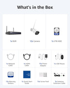 ANNKE Wireless Security Camera System 2TB Hard Drive, 16CH 4K WiFi NVR Kit, 12Pcs 3MP CCTV Home Surveillance Cam for Indoor/Outdoor, 2-Way Audio, Night Vision, Weatherproof IP66, Motion Detection