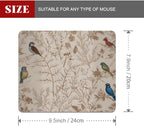 Beige Garden Neutral Floral Square Mouse pad, Texture, Waterproof, Anti Slip Rubber Base, Computer Mouse pad, Laptop Mouse pad