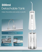 Onlyone Rechargeable Cordless Water Flosser with Adjustable Water Pressure for Daily Oral Care, Power Dental Flosser for Home and Travel Use, Portable Oral Irrigator for Sensitive Gums and Braces Care