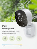 FAMVIVA 2K Security Camera, Outdoor/Indoor for Home, Pet, Baby, Nanny, IP65 Waterproof Color Night Vision, White Light & Siren, Recording, Motion Detection, Compatible with Alexa, White-4P