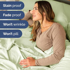Split Head King Sheet Set – 4 Piece Flex Split Top King Sheets for Adjustable Beds - Fits 14” to 16" Mattress w/ Deep Pockets - Breathable & Cooling - Luxury Bedding & Wrinkle Free - Light Sage Green