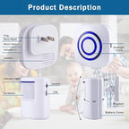 Motion Sensor Alarm - Seanme Wireless Driveway Alarm 100m Long Distance Signal Transmission, Home Security Alarm System Motion Sensor Doorbell with 38 Chime Tunes (1 reciver and 2 Sensor)