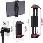 Kado Metal Portable Monitor Stand Tripod, 2-In-1 Phone/Tablet Clamp Portrait/Landscape, 100x100mm 75x75mm Wall/Arm Mount Adapater Bracket Plate, 360° Ball Head Compact for Projector, Camera and Webcam