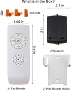 LPHUMEX 3 Pcs Universal Ceiling Fan Remote Control Kits, Small Size Receiver Light Timing & Speed Remote Ceiling Fan Controller (3 Fan Remotes + 3 Small Receivers)