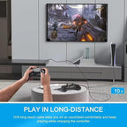 10ft PS4 Controller Charging Cable Compatible with Xbox One Controller,PS4 Charger Cord for Playstation-4,PS 4 Slim Pro,Dualshock 4,Fire Stick,Game Accessories Micro-USB Data Cord for Xbox One S,X