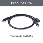 Yinziha Type C Male to Type C Male and Female Charging Cable Sound Card Connection Wire for Live Streaming and Mobile Devices