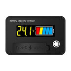 12V 24V Battery Capacity Indicators DC8-30V Leads Acid Lithium Voltages Tester Charging Levels Indicators Battery Capacity