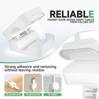 6 White Magnetic Cable Clips,Under Desk Cable Management,Cord Holder for Nightstand Home Office Car Phone Wall,2025 Adhesive Cord Organizer[0.45" in Ht Save Space/Versatile for Wire Up to 0.27" OD]