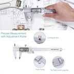 Digital Caliper Measuring Tool, Stainless Steel Vernier Caliper Digital Micrometer with Large LCD Screen, 6 Inch Caliper Tool for DIY/Household, Auto-Off Feature, Inch and Millimeter Conversion