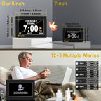 CAZOKASI 8inch Extra Large Impaired Vision Digital Alarm Clock with Day and Time for Elderly Calendar Clock Auto Dimmable Clock