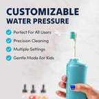 Professional Water Flosser - Advanced Dental Care for a Healthier Mouth, Gum, and Teeth - IPX7 Waterproof Oral Irrigator | 7 Replacement Tips, Travel-Friendly, Rechargeable - Oral Hygiene (Green)