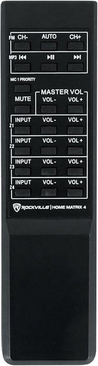 Rockville Home Matrix 4 600W Multi Room Receiver/Amplifier, 8-Channel (4 Zones), Bluetooth, USB, Optical, Coaxial, RCA, Mic Inputs