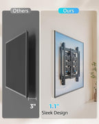 MOUNTUP Ultra Slim TV Wall Mount for Most 37-90 inch TVs, 1.1" Thin Low Profile Full Motion TV Mount Bracket, Dual Swivel Articulating Arms with Tilt, Fits 16" Studs, Max VESA 600x400mm Holds 132lbs