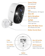 Dzees Solar Powered Security Cameras Wireless Outdoor WiFi, 2K Color Night Vision Outdoor Camera, Wireless Home Security Cameras System with Solar Panel, Spotlight/Alarm, AI Detection, 2-Way Talk
