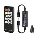 Mini RF Dimmer Controller 14 Keys 3014 5630 5730 3528 LED Strips DC5V/DC12V/DC24V Dimmer Switch Brightness Mode Effect Mode Wireless LED Dimmer Controller(Single Color)