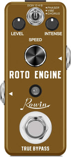 Rowin ROTO ENGINE Rotary Speaker Simulator Effect Pedal Mini Digital Guitar Effects Pedal Phaser/Vibe/Chorus 3 models with Storage of Timbre Sound Pedal True Bypass Full Metal Shell LEF-3801