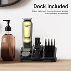 OLOV CYBER Beard Trimmer for Men, 17-in-1 Mens Grooming Kit with 6 Trimmer Heads, Cordless Hair Clippers Rechargeable with Charging Dock, IPX7 Waterproof Wet Dry Use for Body Face Nose & Mustache