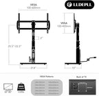 LLDEPLL Universal TV Stand Tabletop TV Mount with Power Outlet for 50-90 Inch OLED LED Monitors, 9 Levels Height Adjustment, Ambient Lighting on The Bottom Holds up to 150lbs, White Max Vesa 600x400mm