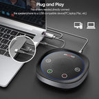 JOUNIVO USB Speakerphone, Omnidirectional Computer Speaker with Microphone,Plug and Plays Portable Speaker with Microphone for Holding Meetings Anywhere with Immersive Sound
