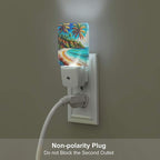 FSHVQKD Seaside Town Night Light,Plug Into Wall Decor for Stairway,Hallway,Kitchen,Dusk to Dawn Sensor Nightlights for Boys/Girls/Women/Men Room Gifts