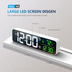 Hournor Digital Clock for Bedroom, Digital Wall Clock for Living Room Decor, Desk Table Clocks, Digital Clock Large Display, Bedroom Smart Alarm Clock for Office White Green