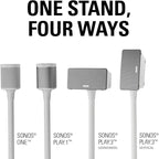 SANUS Wireless Sonos Speaker Stand for Sonos One, Play:1, & Play:3 - Audio-Enhancing Design with Built-in Cable Management - Pair (White) - WSS22-W1