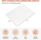 Lamtetur Anti-Static Thermal Laminating Pouches 9x11.5 Inches, Holds 8.5 x 11 Inch Sheets,5mil 100Pcs Hot Laminate Films, Clear Laminator Papers, Letter Size Lamination Sheets(Anti-Static 5Mil-100)