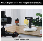 YVV LED Rotating Display Stand White 10 Inch 360° Motorized Turntable with LED Light, USB Powered Display Base for Product Photography, Jewelry Showcase, 22lb Capacity
