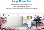CANFLASHION Desk Pad,Office Desk Mat 31.5"×11.8"Large Gaming Mouse Pad,Durable Extended Computer Mouse Pad,Waterproof Thick Big Mouse Pads with Non-Slip Rubber Base Office Home Japanese Castle Cherry