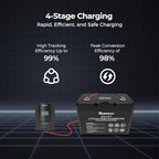 Renogy Solar Charge Controller (Bluetooth)- Rover 20A 12V24V Auto DC Input MPPT Charge Controllers for Solar Panels Adjustable LCD for Gel Sealed Flooded Lithium Battery