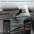 Bluetooth Receiver 5.0 Wireless Audio Receiver, Compatible with 3.5mm Jack AUX car Audio/Wired Headset/Home Stereo System, can be Connected to Smartphone/Tablet Bluetooth,