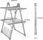 SHARNDY Electric Heated Clothes Drying Rack,Foldable Heated Garment Dryer with Timer Shut-Off Laundry Rack for Clothes Shoes Socks,Aluminum Alloy,Silvery Gray,Plug & Play,(39.37x25.98x23.82in)