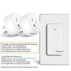 15 amp Plug with Remote,GreenCyle 3 Remote Control Outlet Plug with 1 Switch,Wireless On/Off Light Switch Wall Mounted,15A/1500W,TUV List,No Wiring Needed,500ft RF Range,for Lamp,Household Appliances