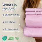 Full XL Bed Sheet Set - 4 Piece Extra Long Extended Full XL Sheets - Soft, Breathable & Cooling - Fits 8" to 16" Mattress w/ Deep Pockets - 54" x 80" - Easy-Fit, Wrinkle & Fade Resistant - Light Pink