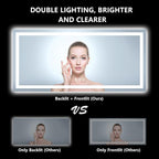 YEELAIT 72x36 Inch LED Bathroom Mirror with Lights Front and Backlit Lighted Vanity Mirror for Bathroom Wall with 3 Colors Dimmable Anti-Fog Memory Shatter-Proof IP54 Waterproof Horizontal/Vertical