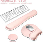 VAGAU Premium Keyboard Wrist Rest and Mouse Pad Wrist Support, Ergonomic Memory Foam Set for Office, Laptop, Mac, Computer and Gaming,Comfortable Typing &Wrist Pain Relief（Pink）