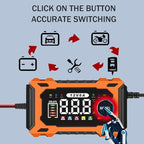 6-Amp 12V Smart Car Battery Charger, Battery Maintainer Trickle Charger with Desulfator, Pulse Repair & Overcharge Protection - for Car Lawn Mower Marine Lead-Acid Batteries (Orange)