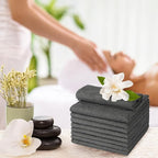 UNIMADE Washcloths Bulk - 100 Pack - Face Towels (12" x 12"), Highly Soft Wash Cloths and Hand Towels, Fast Drying Multi-Purpose Microfiber Cleansing Cloths for Bathroom, Hotel, Spa, and Salon - Grey