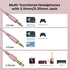 OneOdio Wired Over Ear Headphones Studio Monitor & Mixing DJ Stereo Headsets with 50mm Neodymium Drivers and 1/4 to 3.5mm Jack for AMP Computer Recording Podcast Keyboard Guitar Laptop - Pink