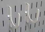 Wall Control 3in Reach U-Hook Accessory “U” Shaped Slotted Metal Pegboard Hook Pegboard and Slotted Tool Board – White