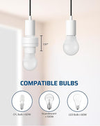 DEWENWILS Remote Control Light Socket, Wireless Remote Control Lamp Bulb Socket with Switch for Pull Chain Light Fixtures, 100FT Range, No Wiring Needed, ETL Listed(Shorter Version)