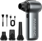 FANEAC X115 Compressed Air Duster - 130000RPM Ultra Power Electric Air Duster, 3-Gear Speed Mini Dust Blower for Computer, Keyboard, Electronics Indoor and Outdoor