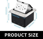 Vagueior Pop-Up Floor Box Kit, 20A Tamper-Weather Resistant Receptacle GFCI Outlet, Corrosive Resistant Hardware, ETL Certified Stainless Steel Color