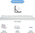 VST 20Pack 1 ft LED Aluminum Channel with Milky White Cover V Shape 16x16mm, Led Strip Light Track with End Caps and Mounting Clips Accessories for Living Room, Kitchen