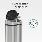 iTouchless 13 Gallon Sensor Kitchen Trash Can with Lid and Odor Filter, Stainless Steel Oval Automatic Trashcan for Home Office Bedroom Living Room Garage Large Capacity Slim Space-Saving Trash Bin